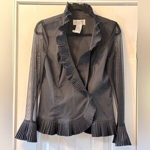 Vintage J.R. Nites by Carol Lin Black Evening Jacket Shrug Size 6